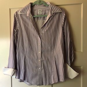 BROOKS BROTHERS FITTED PURPLE BUTTON DOWN SHIRT 14